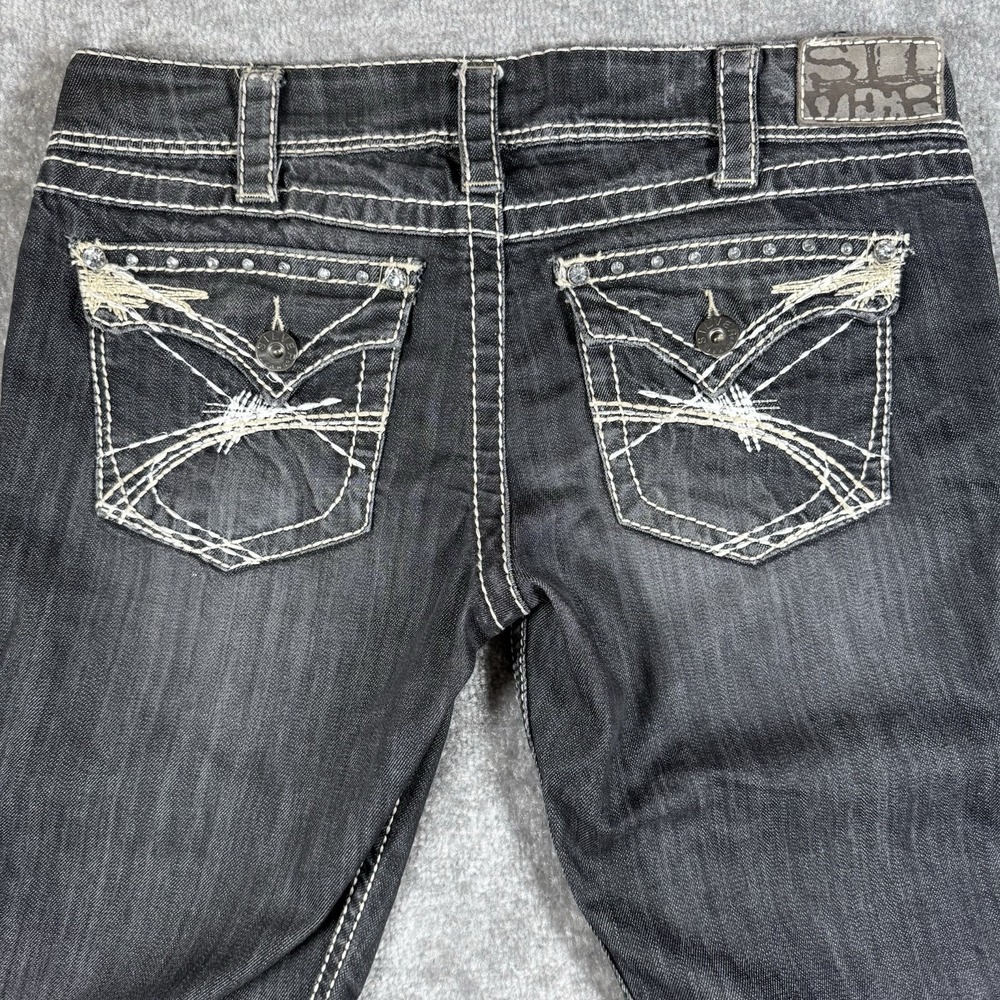 Silver Jeans Women's 31x32 Gray McKenzie Slim Bootcut Low Rise Pocket Flaps